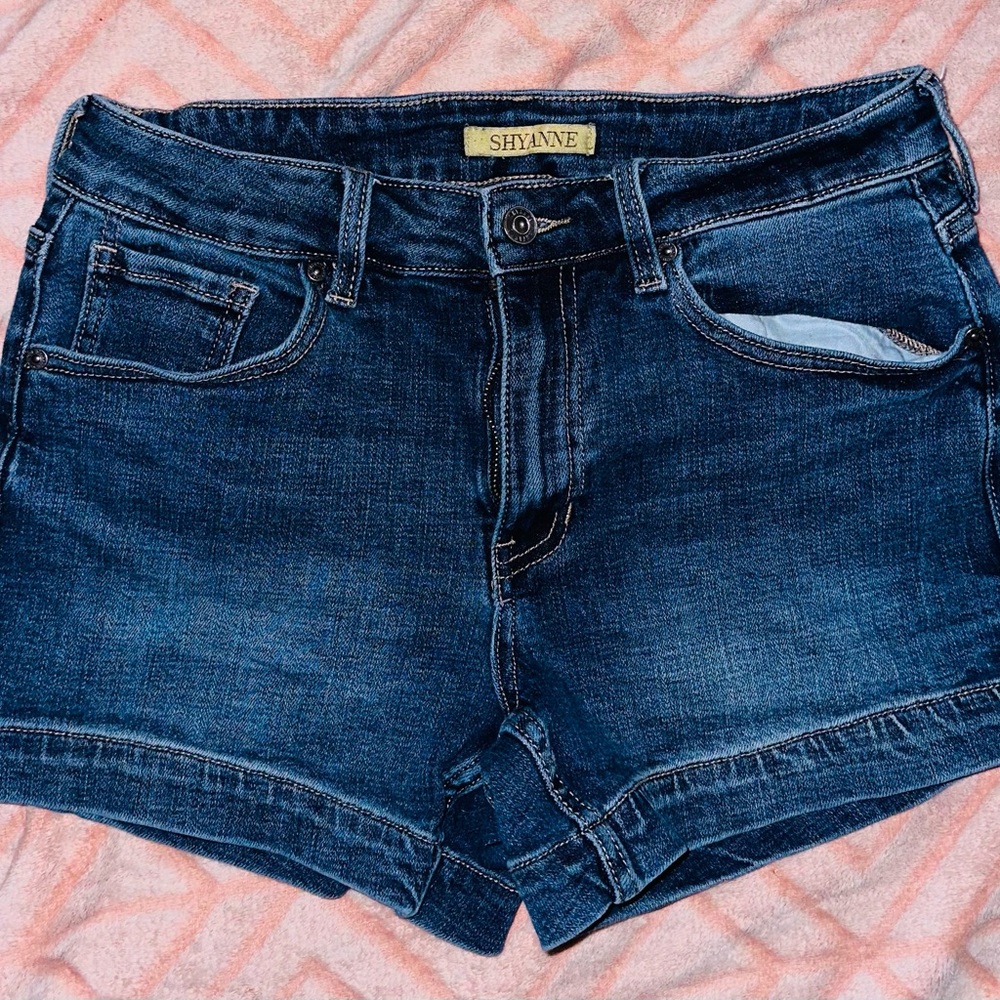Shyanne Women's Dark Blue Denim Cutoff Shorts